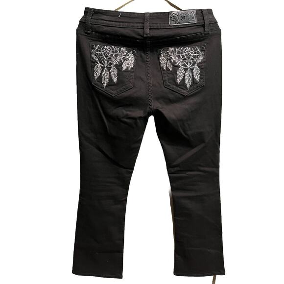 Miss Me Los Angeles Black Women's Bootcut Jeans with Rhinestones Size 30 - Picture 2 of 4